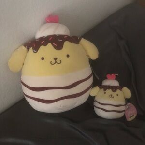 Sanrio Pompompurin Squashmallow 12 in Plush and 6in mini included.